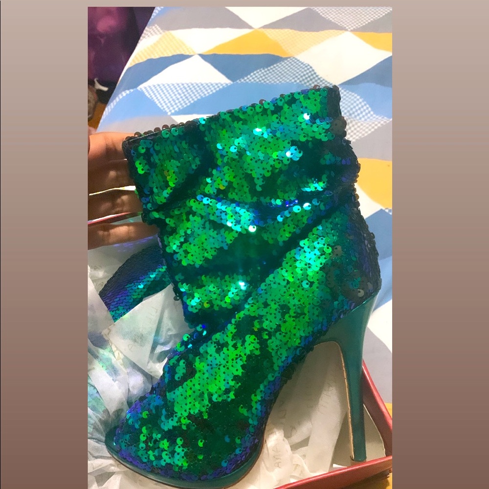 Sparkle peeptoe bootie